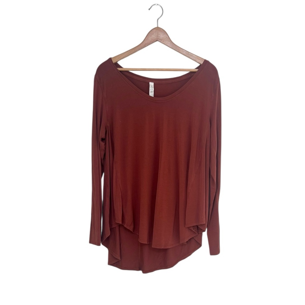 Lululemon Up For Down Time Top Size 10 Rust Modal Relaxed Fit
